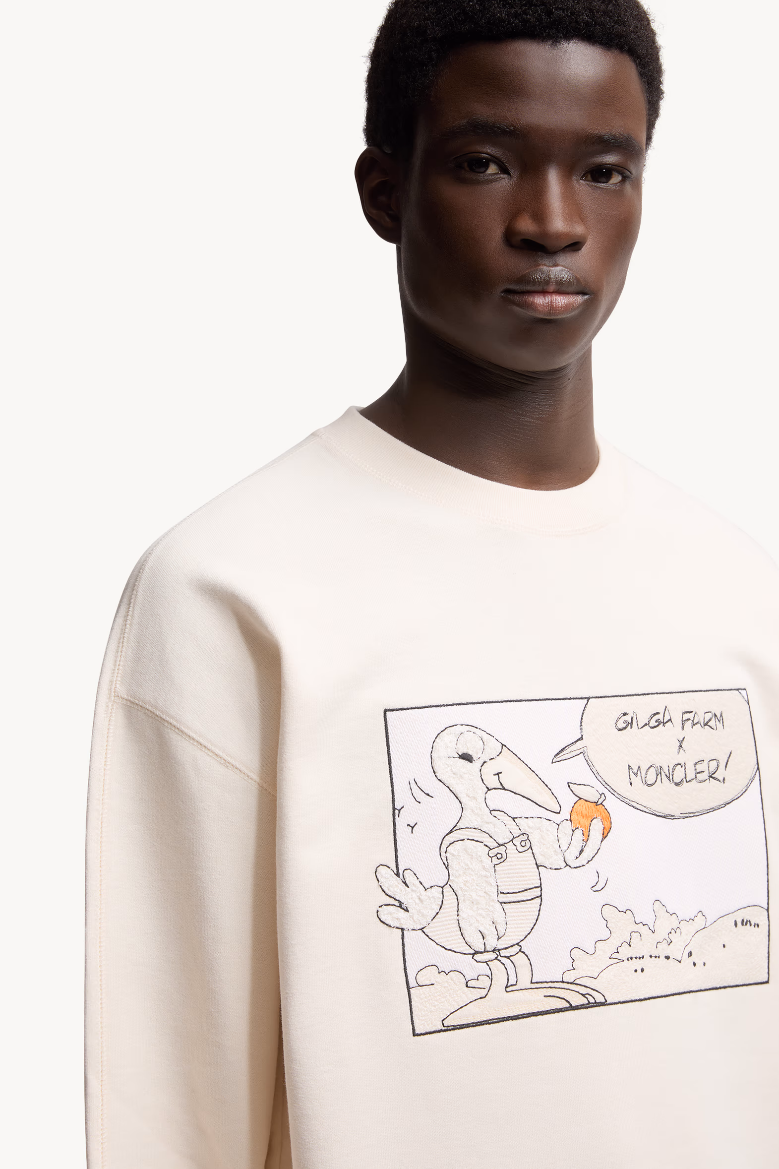 Moncler x Gilga Farm by Donald Glover Cotton Sweatshirt Men White Ivory Moncler 6